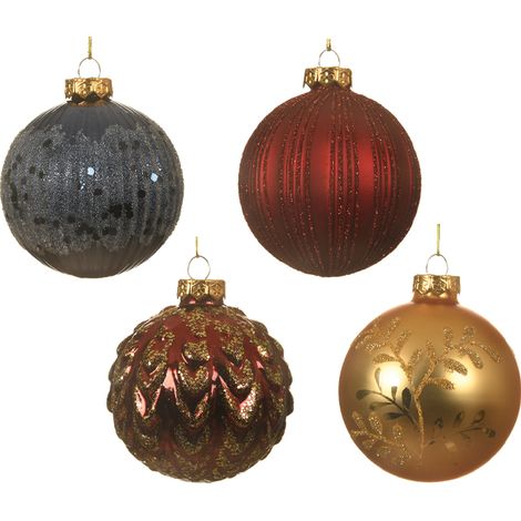 Pallina di Natale assortita 4 fantasie Ø8cm