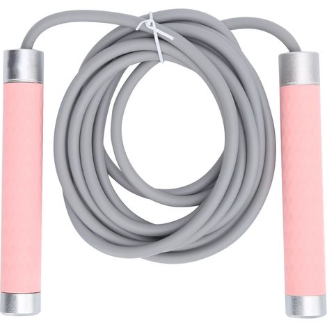 Corde à sauter BN FIGHT rose pour entraînement de boxe et musculation, intérieur/extérieur, corde lestée (1/5)