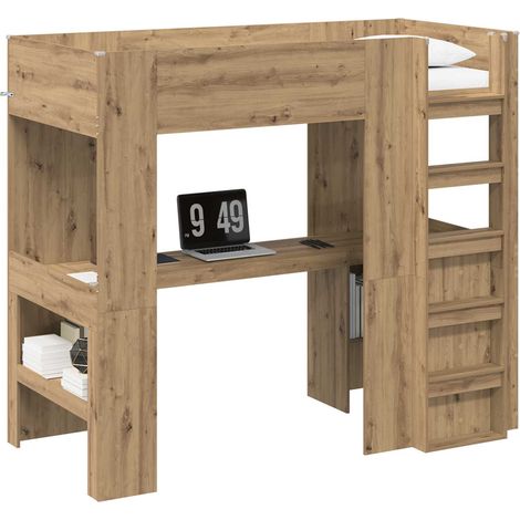 Maison Exclusive - Etagenbettgestell mit Schreibtisch Artisan-Eic