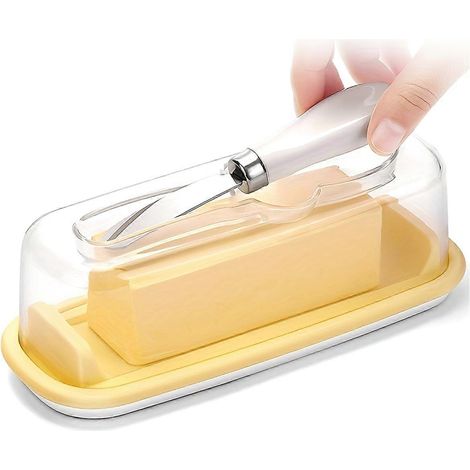 Beurrier avec couvercle, beurrier avec beurrier intégré, beurrier de comptoir en plastique avec fond en silicone. (1/5)