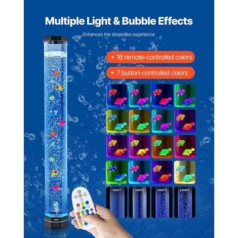 Lampe à Bulles avec 10 Poissons Flottants - 1 m 16 Effets de (1/5)