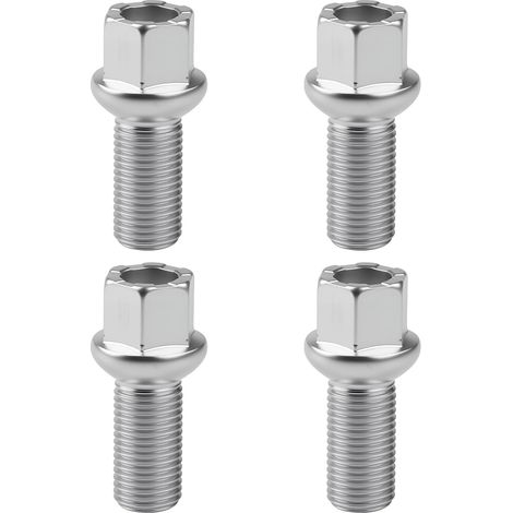 4 x Vis de Roue Galvanisées M14x1.5x27 mm Zinguées en Acier Allié 40Cr, Boulons SW17 avec Siège à Rotule, Revêtement Antirouille A/G (1/5)