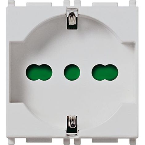 Vimar 0R14210.SL Plana Silver Presa a muro universale con protezione SICURY, 2P+T 16A, Argento