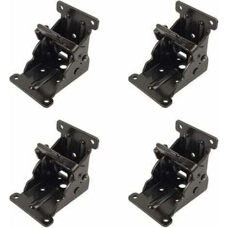 Charnière Pliante Autobloquante, 4 Pcs charnière pliante pour armoire de cuisine, Charnière Pliante Pied 90 Degrés en Tôle d'acier, Verrouillage Extension Table Support d'étagère Pliable dontodent (1/4)
