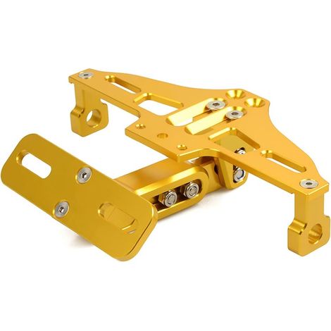 Universel Moto Supports de Plaque D'immatriculation Réglable pour MT-07 MT-09 YZFR6 R125 T- CBR1000RR CBR300R CBR400F CBR600RR CBR900RR(Or) (1/5)