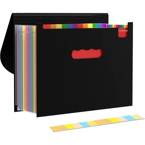 Chemises colorées, 12 pochettes extensibles pour salle de classe, maison, bureau et voyage, format A4 et format lettre (1/2)
