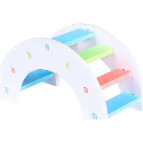 Buntes Klettergerüst für Mäuse, ideal für kleine Haustiere, die sich bewegen und spielen möchten. Das Leiterdesign eignet sich für Zwerghamster, Rennmäuse und andere Kleintiere. (1/5)