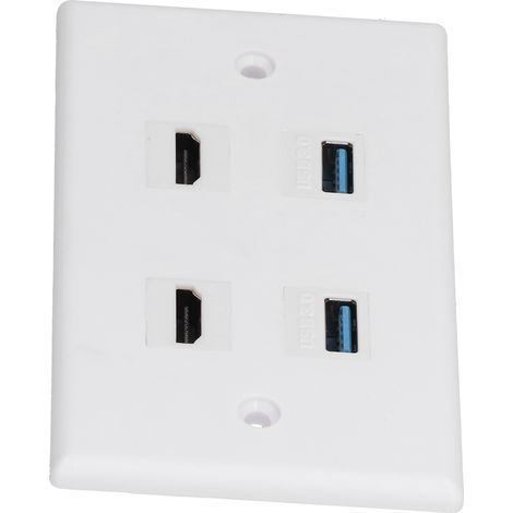 2HDMI + 2USB3.0 panneau mural audio vidéo sans soudure, prise femelle 2 ports HDMI et 2 ports USB 3.0 (1/5)