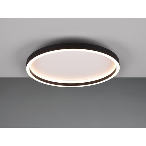 Flache LED Deckenleuchte ROTONDA Schwarz Rund, Ø 35cm