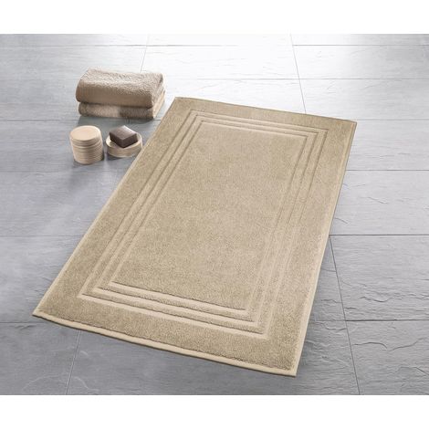 Badematte aus Baumwollfrottee – 1 Stück – Sandbeige, 800 g/m² – Schnell saugfähig und weich – Modernes Badezimmer – 50 x 80 cm (1/5)