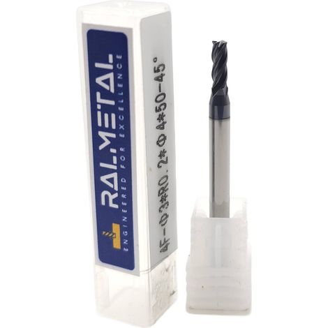 Radialfräser aus Vollhartmetall Fi3 x R0.2 x 4D x 50 - 45 HRC