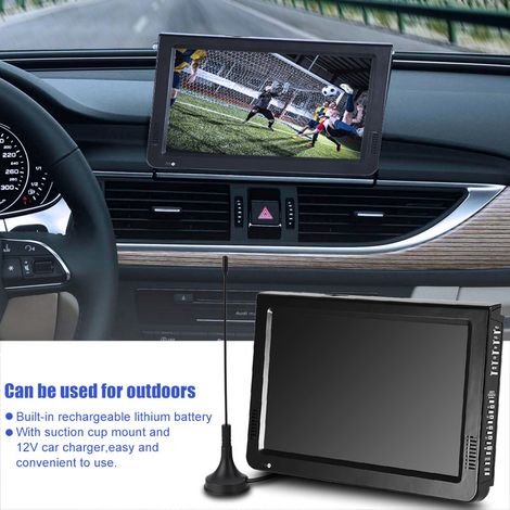 Téléviseur numérique portable 10 pouces ATSC 1080p HD HDMI avec lecteur vidéo pour la maison et la voiture (prise US 110220V).