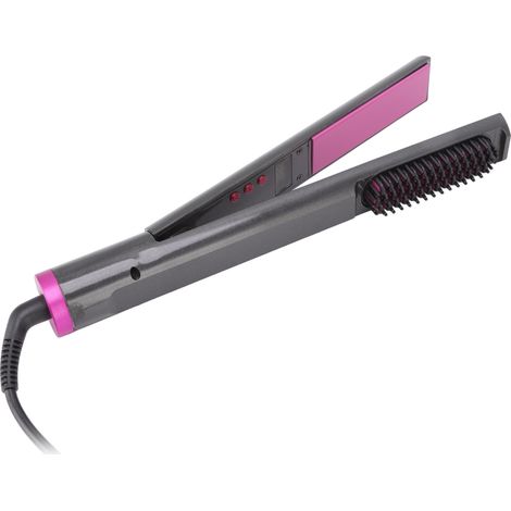 Fer à lisser et à boucler 3 en 1 avec peigne intégré, multifonction, anti-brûlure, anti-frisottis, prise UE 110-240 V (1/5)