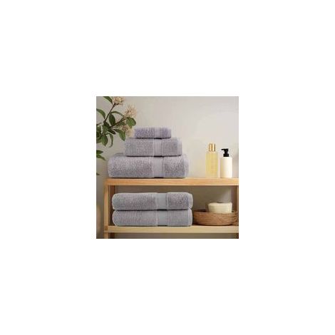 Serviettes d'invité SOLUND, lot de 10, grises, 15 x 21 cm, 550 g/m² - Crezuo (1/4)