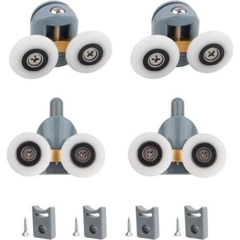 (23MM)2 paires,Rouleaux de porte de douche, 23 mm de diamètre pour la maison roulettes de rechange pour porte de douche coulissante, convient au verre de 4 à 6 mm, la salle de bain, les pièce (1/5)