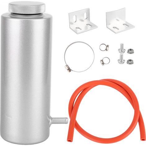 Réservoir de récupération de liquide de refroidissement en aluminium, réservoir de débordement de 80ml, pour Automobile, universel, argent