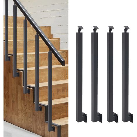 Balustrade d'escalier en métal 4pcs, balustrade de sécurité d'escalier de haut en bas carrée, 8 8 85cm, entrée, couloir, grenier (1/5)