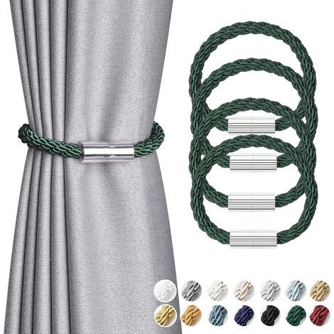 Juego de 4 mini imanes para cortinas, estilo moderno y sencillo (verde) (1/5)