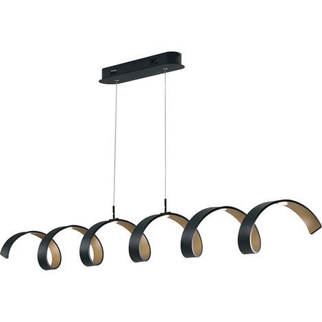 "Sospensione HELIX in alluminio bianco e argento 30W luce calda 120 cm." (1/2)