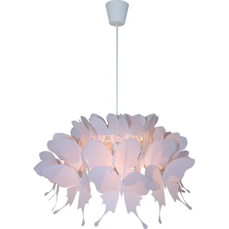 Lampada a sospensione Farfalla E27 rosa Ø50 Light Prestige
