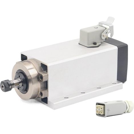 Kit de Moteur de Broche sans balais CNC Moteur de Broche refroidi par Air 1.5kw ER11 avec Bride 4 pièces roulements Moteur de Broche carrée Travail du Bois 0.01mm précision (1/5)