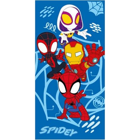 Serviette de plage 70x140 cm  Spidey multivers et Iron Man