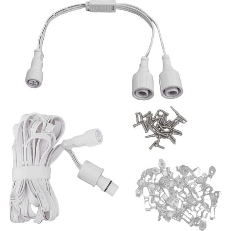 Câble d'extension de 16 pieds et séparateur en Y de 1 pied adapté aux lumières extérieures permanentes E-FY E22, cordon IP68 1 femelle à 2 mâles (1/5)