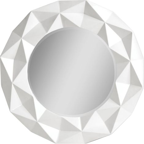 Interiors by Premier White High Gloss PU Wall Mirror, Easy to Clean Bedroom Wall Mirror, High-quality Antique Mirror