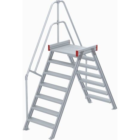 Euroline 512 Überstieg 60° 800mm Stufenbreite 2x7 Stufen Alu gerieft