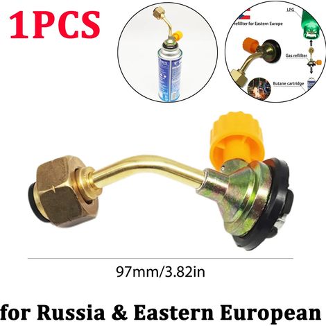 Adaptateur de remplissage direct pour cartouche de gaz butane de camping (1 pièce), compatible avec les réchauds de camping portables. (1/5)