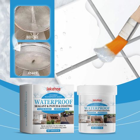 Unsichtbarer Dichtstoff zur Abdichtung von Dachrissen, wasserdicht, verschleißfest, hochelastisch, transparenter Leckreparaturkleber – 100 g -- DE (1/5)