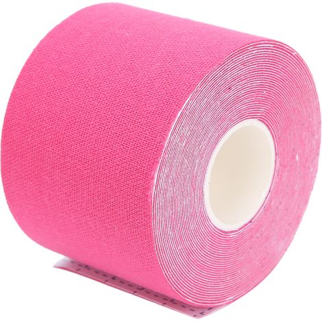 Bande de kinésiologie pour la physiothérapie sportive, adaptée aux genoux, aux chevilles et aux épaules (5 cm x 5 m), rose. (1/5)