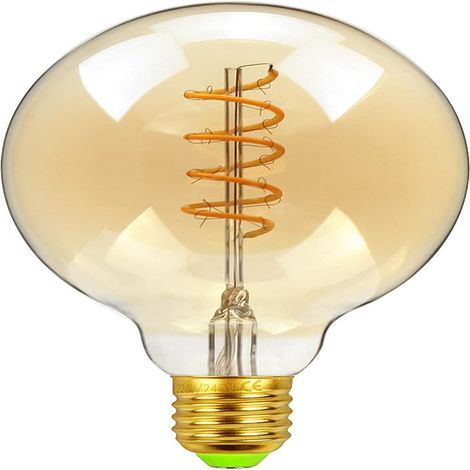 Ampoule G125 - Filament Spiral LED Dimmable WiFi Sans Fil - Design Vintage - E26 - Blanc Chaud - 1 Unité (1/5)