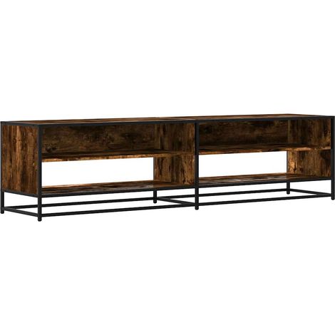 Meuble TV  Banc TV  Armoire TV chêne fumé 180,5x40x46 cm bois d'ingénierie (1/5)