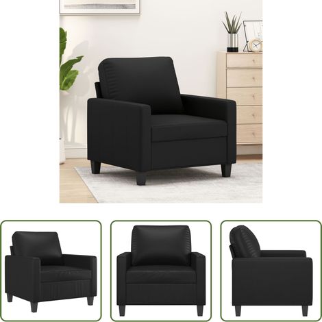 vidaXL Bequemlichkeit - Sessel Schwarz 60 cm Kunstleder (1/5)