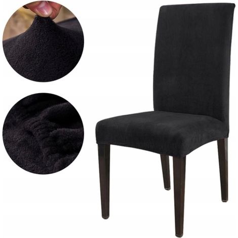 Housse de chaise en velours épais noir (1/5)
