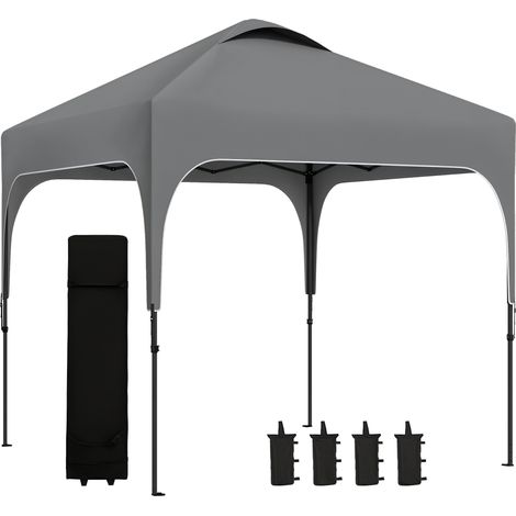 Tonnelle Aldwyn Pop-Up Grise Automatique avec Accessoires Fête Extérieur Résistante