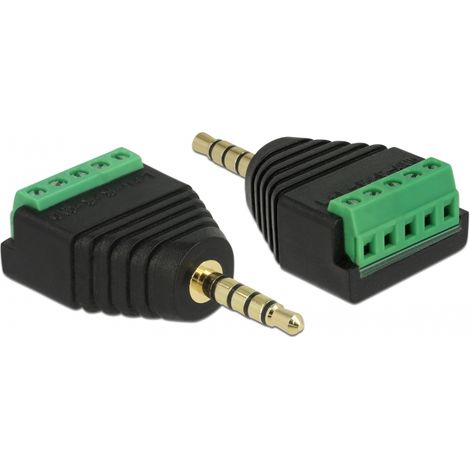 Delock Conector adaptador estéreo macho 3,5 mm al bloque de terminales de 5 pines