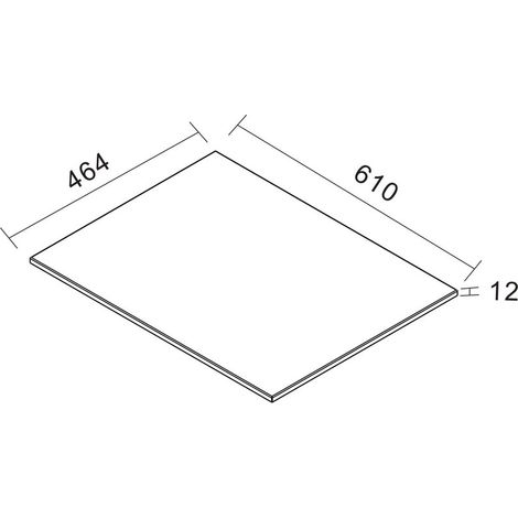 Plan de travail 60 cm pour meuble de salle de bain - épaisseur 12 mm - Ceramia SOLID