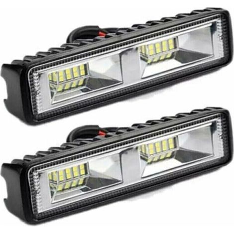 2 x phare de travail LED 12V 24V Feu de Travail 16 LED 48W, Lumires de travail hors route profondeur tanche IP67 pour tracteur de moto voiture camions ATV SUV (48W) (1/4)