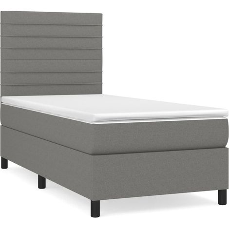 Maison Exclusive - Boxspringbett mit Matratze Dunkelgrau 90x190 c