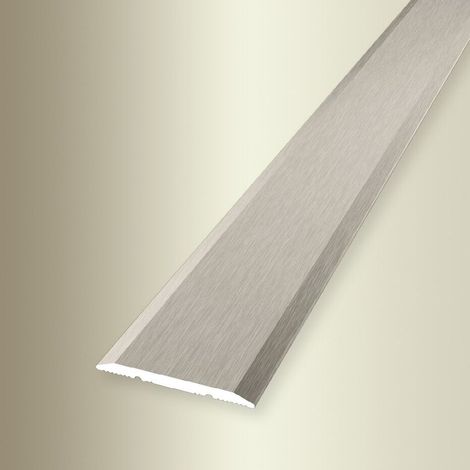 PROVISTON Übergangsprofil Breite: 25 mm Höhe: 0 - 99 mm Länge: 1000 mm Aluminium eloxiert Glatt Platinium Fein Geschliffen Selbstklebend