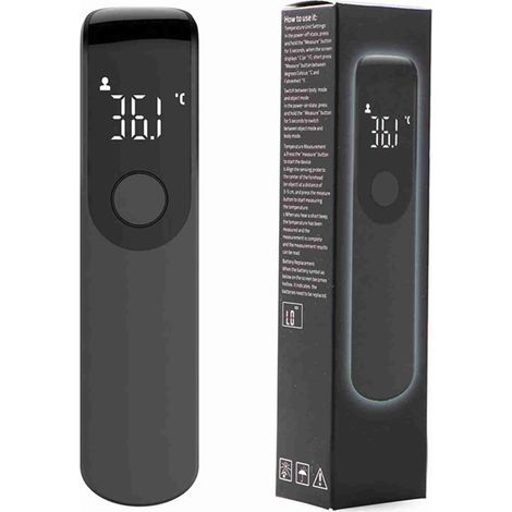 Thermomètre frontal noir, Mini Portable, sans contact, électronique à infrarouge, pour la maison (1/5)