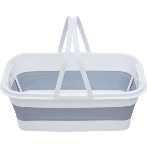 Premier Housewares Collapsible Rectangular Basket Multipurpose And Portable With Handles Made from Sturdy PP And Eco-friendly Rubber 27 x 18 x 48 (1/5)