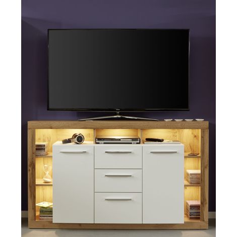 Meuble TV Rock  150 x 40 x 90 cm  Wotan Oak White design