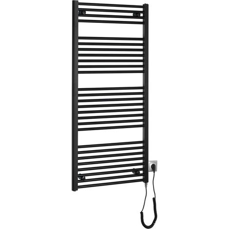 Aqualine Handtuchheizkörper - Heizelement 60x132 cm, 600 W, mattschwarz ILE36TB (1/5)