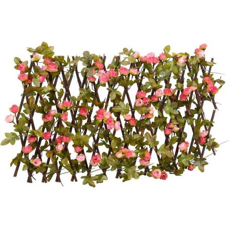 Support pour fleurs de lierre artificiel rétractable rose foncé, 180 x 20 cm