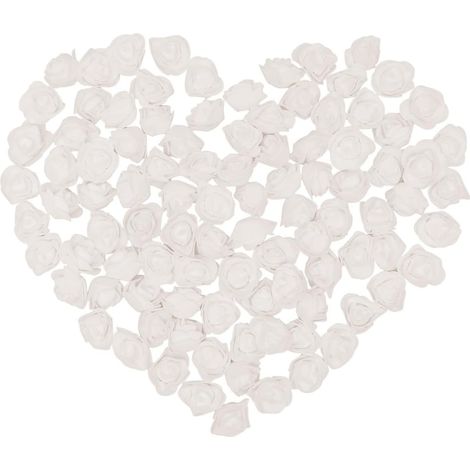 têtes de roses artificielles blanches en mousse