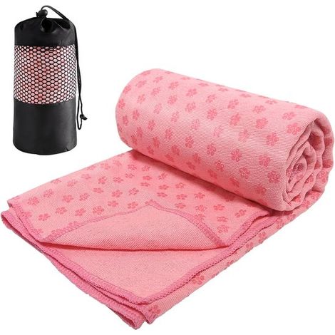 Housse de tapis de yoga antidérapante, 183 x 63 cm, rose, avec sac de transport (1/5)
