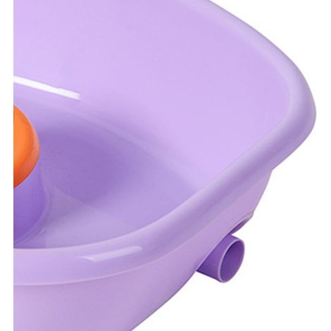 Bassine de Lavage Cheveux Horizontale avec Évacuation, Plateau Portable pour Shampoing, Adapté aux Patients Alités et Femmes Enceintes, Violet (1/4)